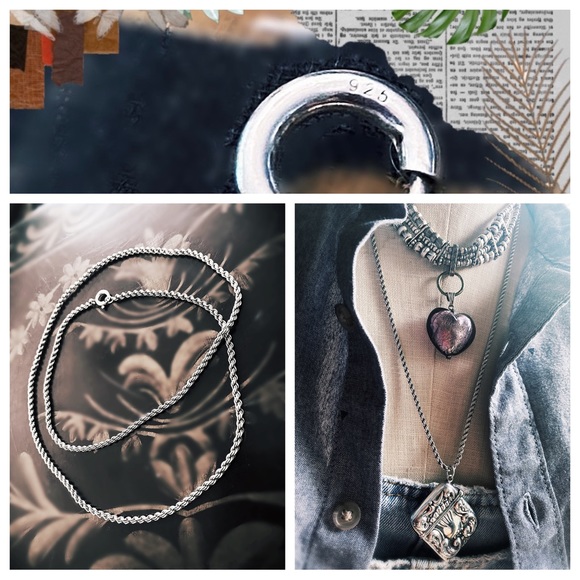 Vintage Jewelry - chain Vintage Sterling Silver Rope Chain